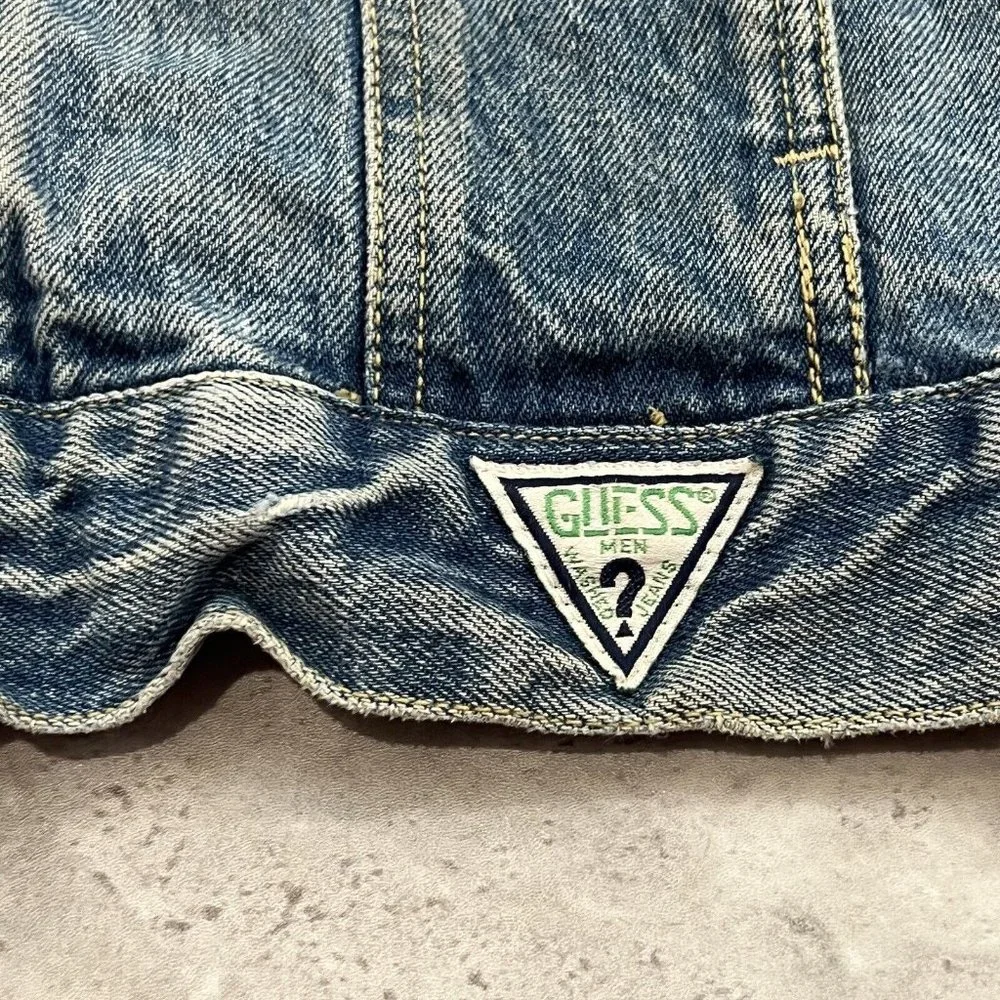 Vintage Guess Georges Marciano Denim Jean Jacket Mens Size Large 80s Big‎ Logo